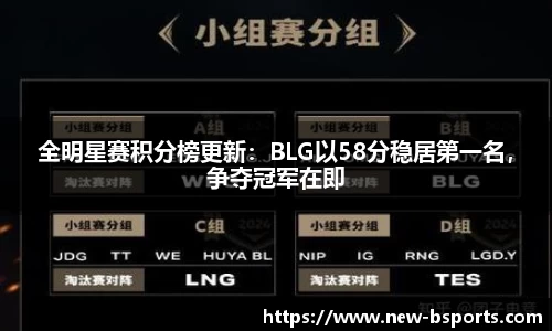 全明星赛积分榜更新：BLG以58分稳居第一名，争夺冠军在即